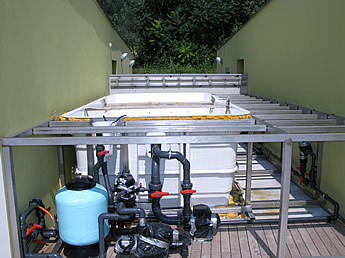 Montaggio della piscinasul terazzo